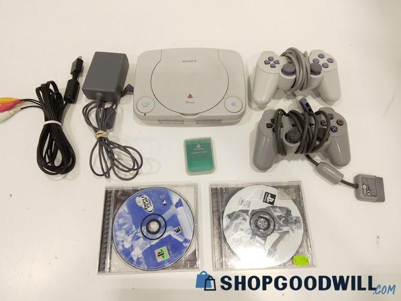 PlayStation PS One Console W/Game, Cords and Controllers
