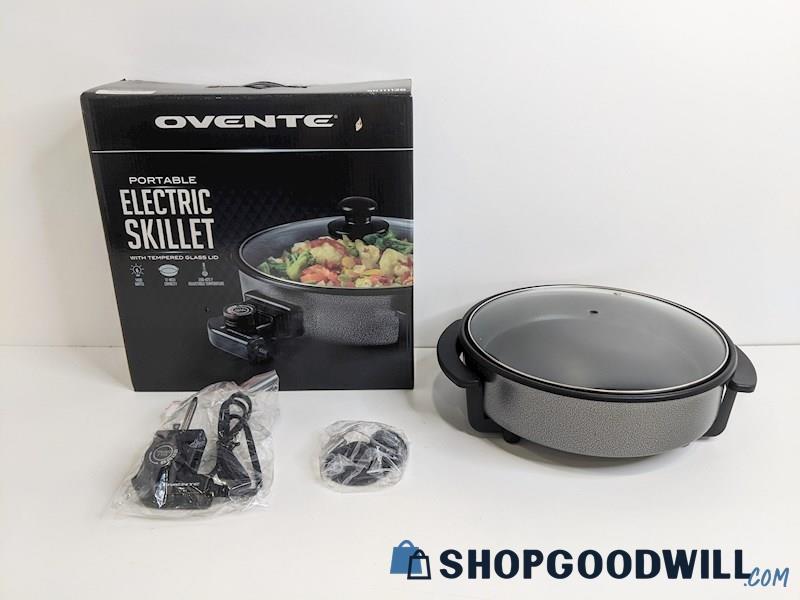 Ovente Portable Electric Skillet W/ Tempered Glass Lid IOB
