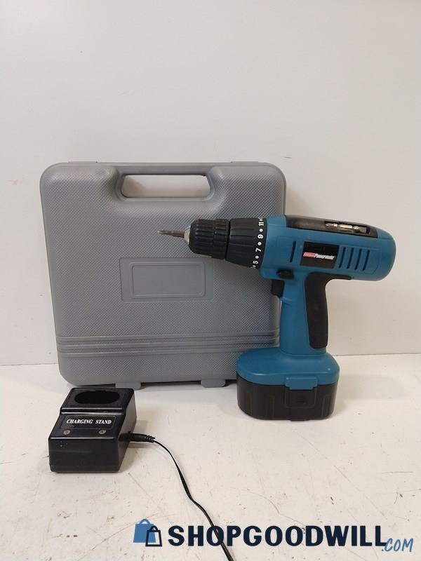 Coleman Powermate Teal Blue Battery-Powered Hand Drill CORDS WORKING