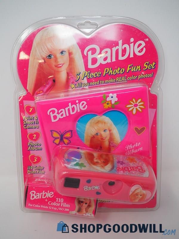 NEW SEALED Barbie 3pc Photo Fun Set 110 Color Film Pocket Camera Vintage 1995