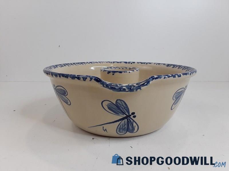 Annie's Garden Hand-Painted Pottery Dragonfly Bowl 