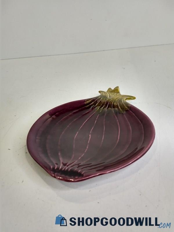 Ceramic Red Onion Plate Dish Made in California Pottery 