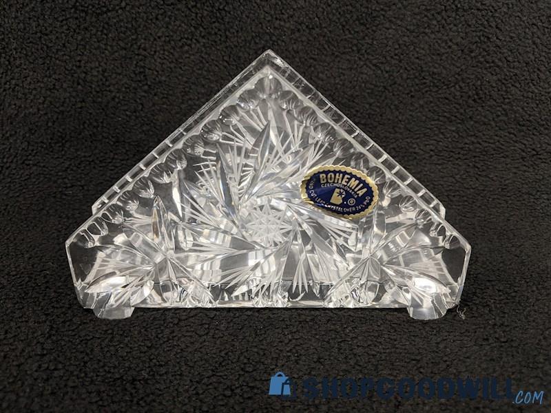 Bohemia Hand Cut Crystal Glass Napkin Holder Decor