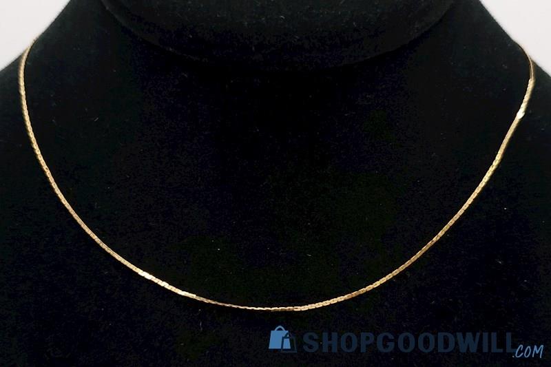 14K Yellow Gold 0.80mm. Wide Fancy Link Chain Necklace 20