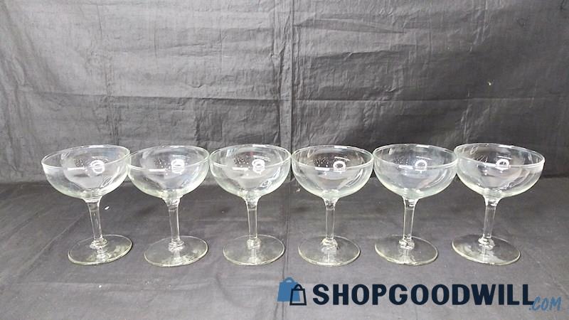 6pc Unbranded Champagne Glass Footed Cups Dinnerware