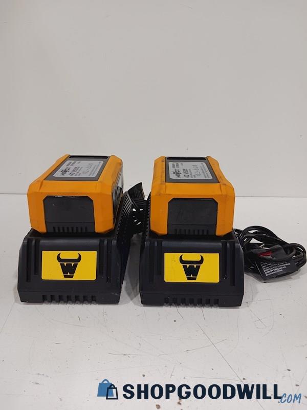 Set Of 2 Mowox 40 V Max Lithium Ion MNAA84 - Powers On