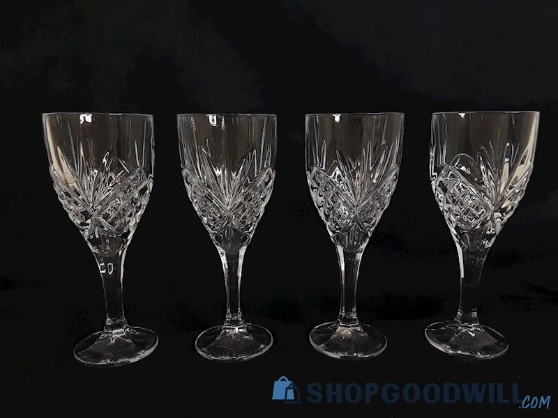 Shannon Crystal By Godinger 4pc Crystal Cut Wine Glasses 