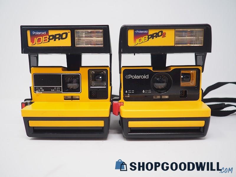 2 Polraoid Jobpro & Jobpro 2 Black & Yellow Instant Film Camera