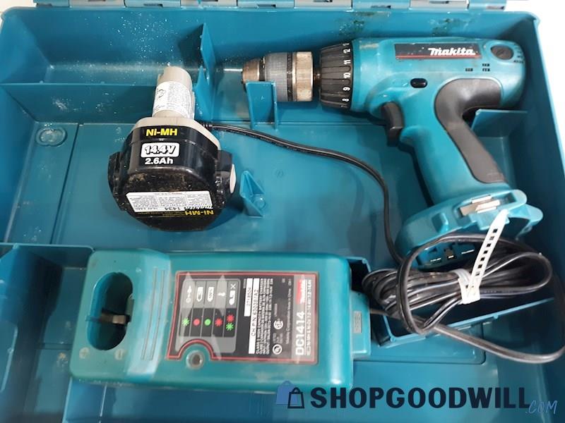 Makita 6337DWDE 1/2 inch 14.4 Volt Drill Driver& Batteries Kit - UNTESTED