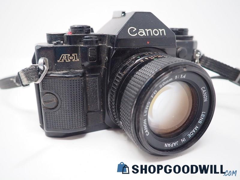 Canon A-1 SLR Film Camera w/Canon FD 50mm Lens