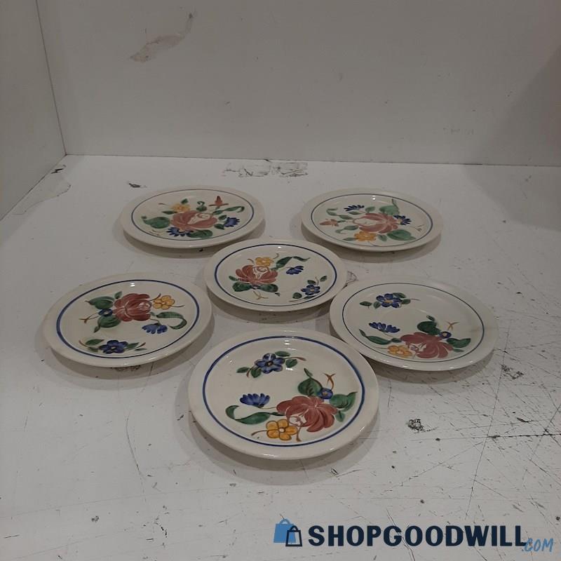 02 Unbranded Small Plates W/ Flower Art 