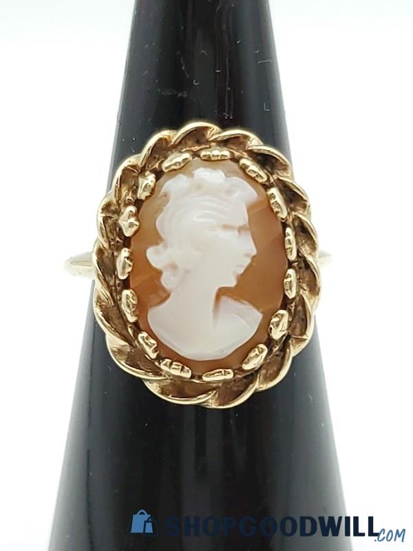10K Yellow Gold Cameo Ring (Size 4 3/4) 3.77 Grams
