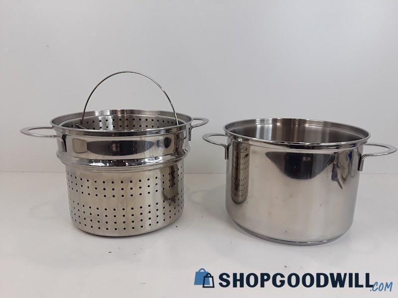 Crate & Barrel By Berndes Stainless Steel Strainer Pot 