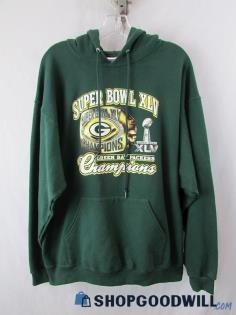 Green Bay Packers Super Bowl XLV Champions Jerzees Green Hoodie SZ XL