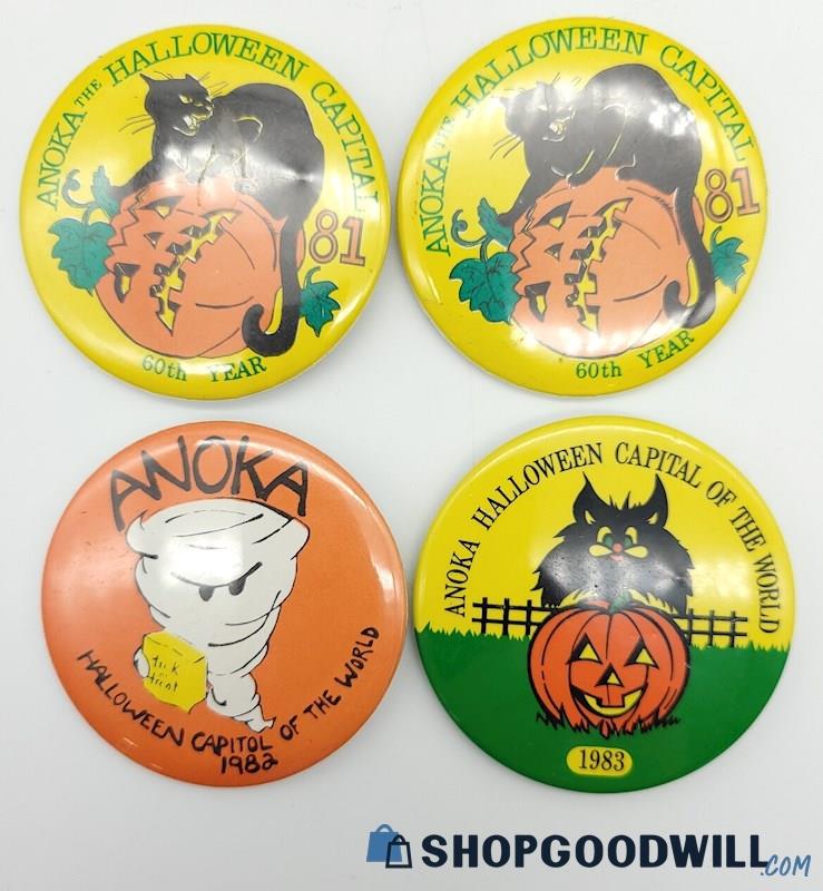 Vintage Anoka Halloween Capitol of the World Buttons 1981, 1982, & 1983