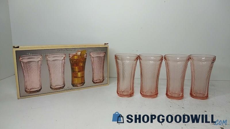 4 IOB Pink Recollection Pastel Pink Indiana Glass Cups 15oz