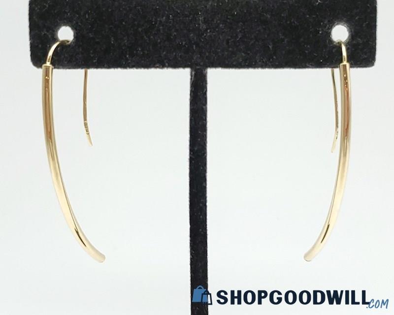 14K Yellow Gold Long Drop Earrings 0.97 Grams