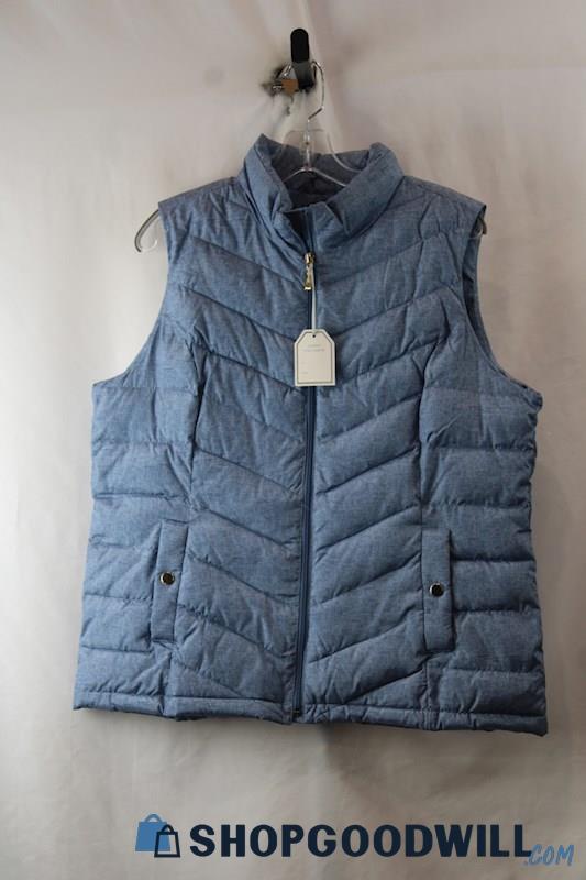 Charter Club Women's Dusty Blue Quilted Insulated Puffer Vest SZ L