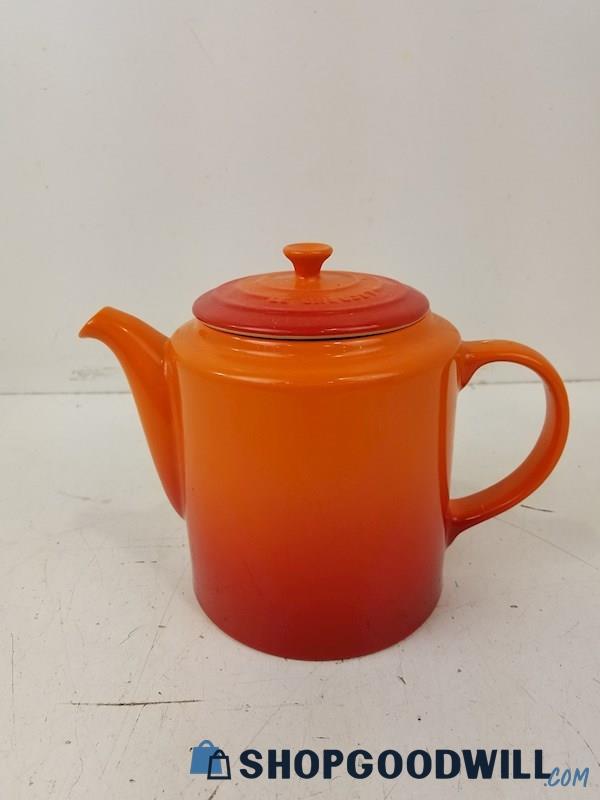 Le Creuset Stoneware Grand Teapot, 1.3L Volcanic Orange Red Color, Vintage