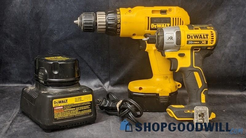 DeWalt Cordless Impact Driver & Adjustable Clutch Drill Untested Power Tools
