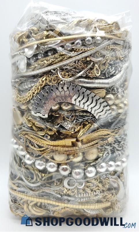 Gold-Tone & Silver-Tone Costume Jewelry Styles 9.8 Pounds