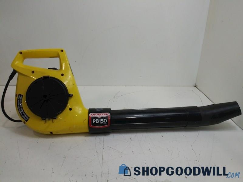 Paramount Leaf Blower Vacuum PB150 Used Damaged Front Power On Outdoor