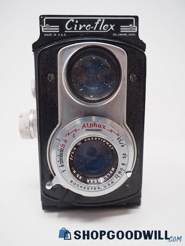 Vintage Ciro-Flex Graflex Alphax Wollensack 85mm TLR Anastigma Film Camera 