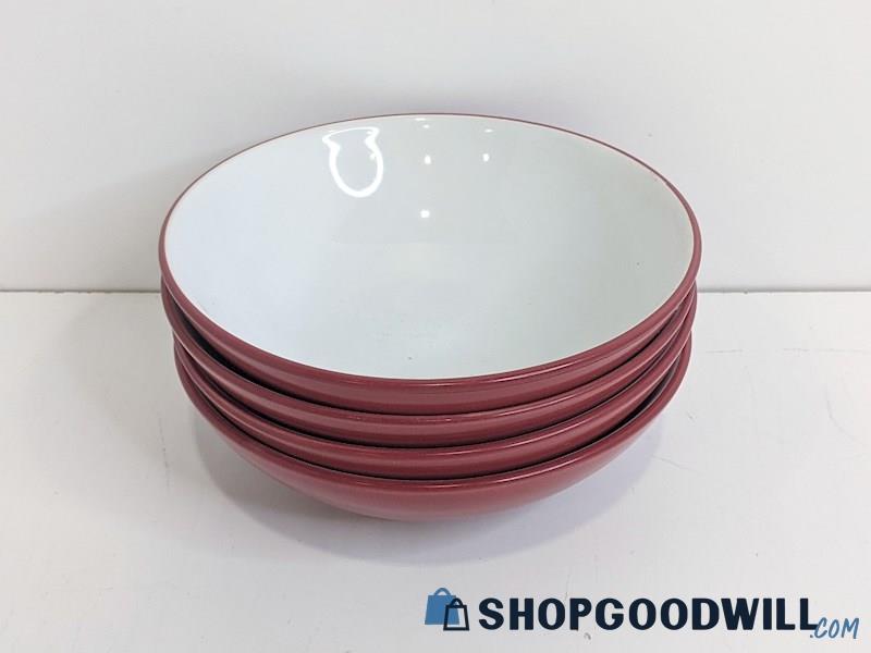 Set of 4 Food Network Stoneware Red Dinnerware Bowls