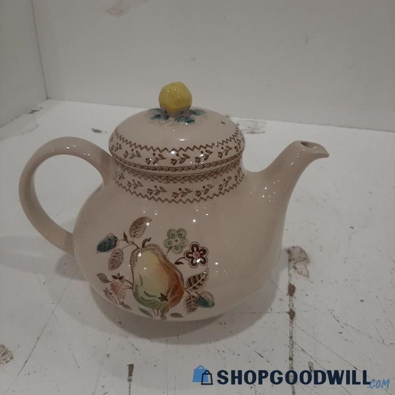 Staffordshire Old Granite Tea Pot W/ Art 