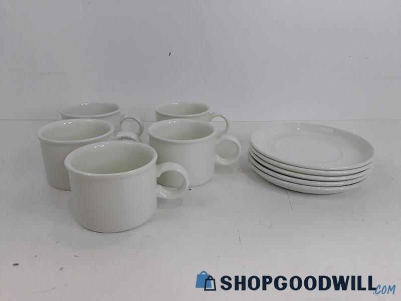 10pc Stonehenge Midwinter Pottery Saucers & Coffee Mug Cups 