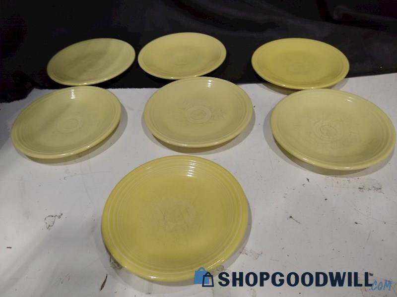 Vintage Fiesta Yellow Glass Plates 