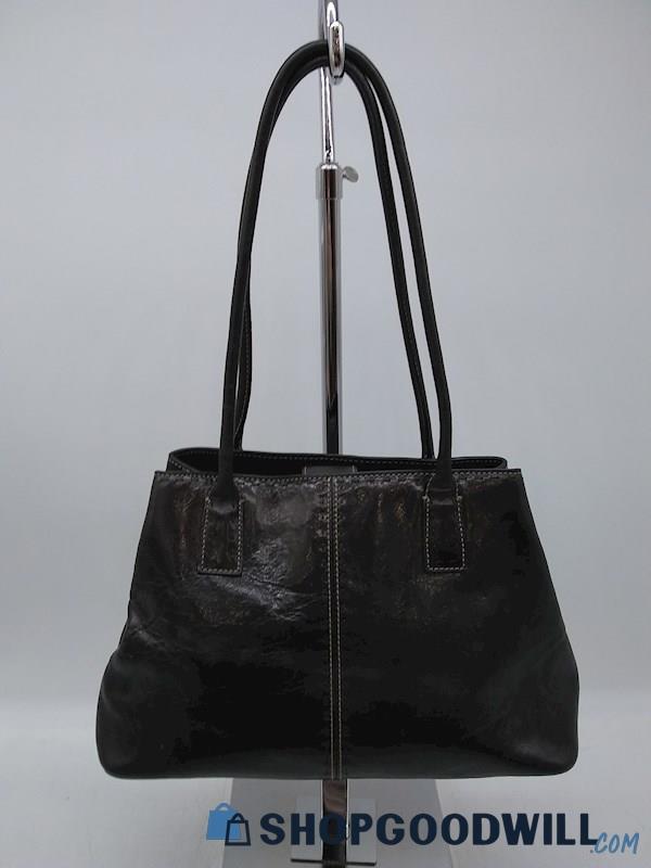 Fossil Black Leather Shoulder Handbag Purse 