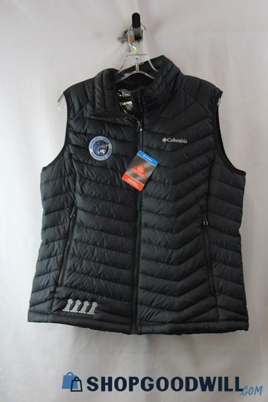 NWT Columbia Women's Black Puffer Omni Heat Vest MN Lynx Patch SZ XL