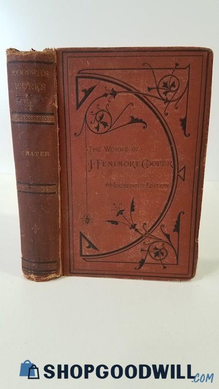 Antique 1876 The Crater HC J Fenimore Cooper Household Ed Classic Hurd&Houghton