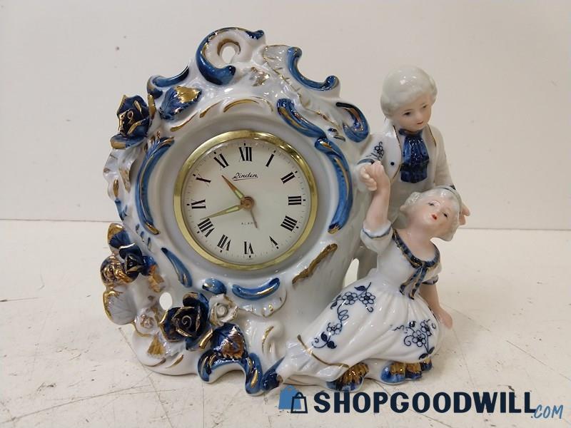 Linden White Royalty Clock Genuine Porcelain China MADE IN JAPAN