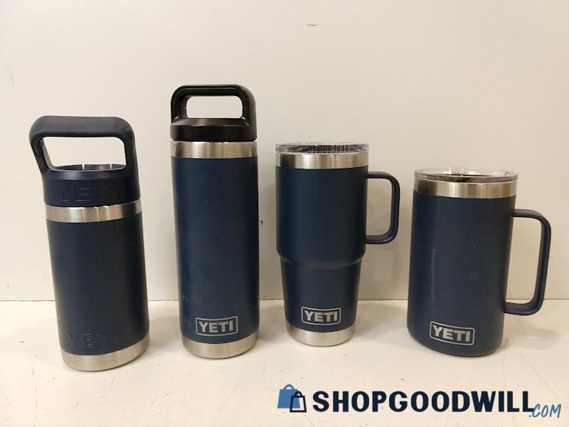 ID11 4pc Yeti Cups/Water Bottles/Mugs Metal Navy/Dark Blue Drinkware Portable 