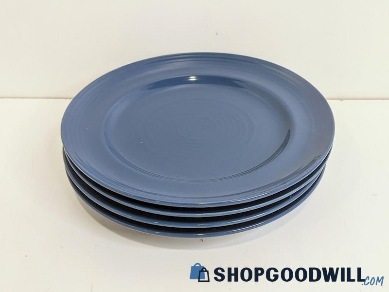 Set of 4 Home Concentrics Collection Stoneware Blue Dinnerware Salad Plates IOB