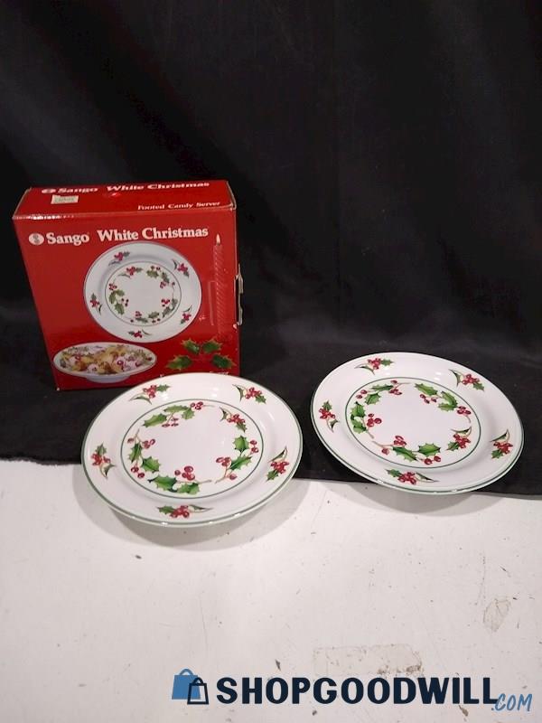 Sango White Christmas Footed Candy Server 