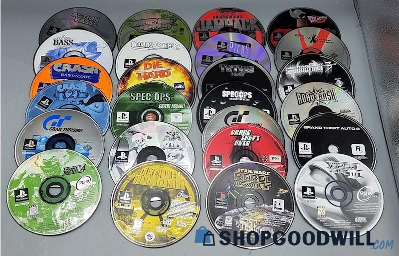  Loose Sony Playstation Game Discs PS1 Grand Theft Auto Crash Twisted Metal