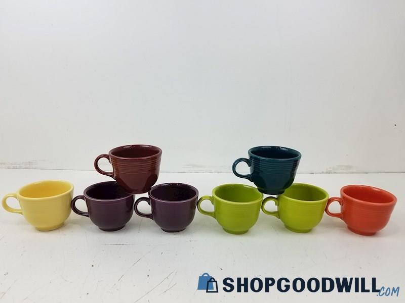 8 Homer Laughlin Fiesta Ware Coffee Mugs, Tea Cups, Multicolor, Hot Drinks