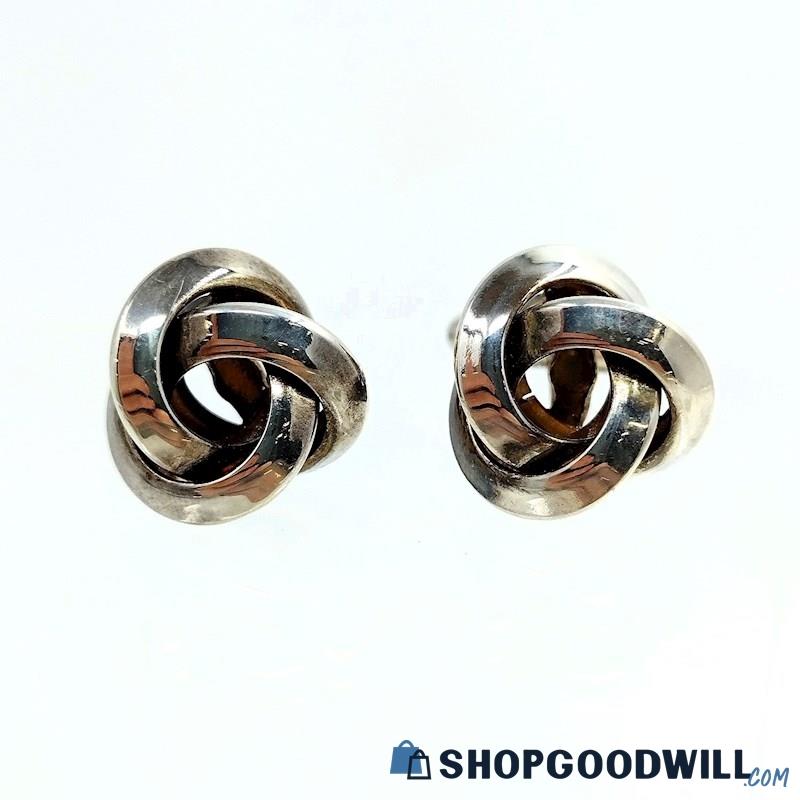 .925 Large Knotted Cuff Links 10.95 Grams