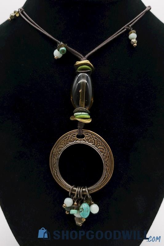 .925 / Brass SILPADA Multi-Stone Long Necklace (#N1892)