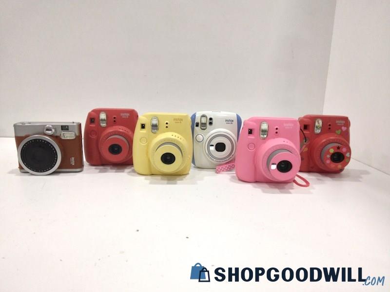 Lot of 6 Instax Mini Instant Film Cameras Various Models 