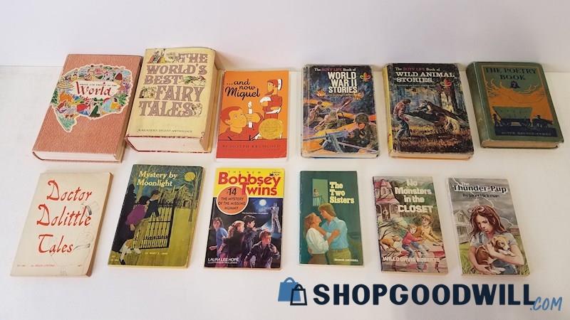 Vtg 1927-93 Kids' Fiction/Poetry HC/SC Fairy Tales Dolittle Bobbseys Boys' Life+