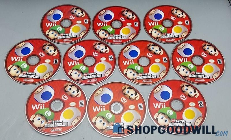  Loose New Super Mario Bros. Wii Game Discs For Nintendo Wii Lot