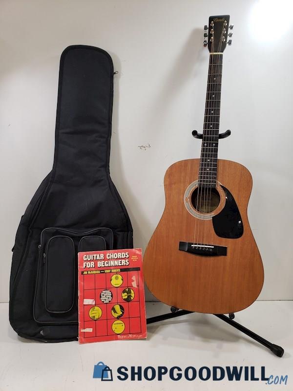 Laredo Acoustic Guitar Model #LW015 W/ Soft Shell Case & Beginner Guide 