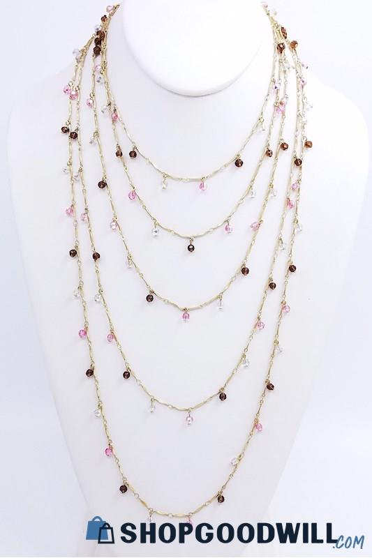 CYNTHIA GARRETT Dangly Crystal Bead Necklaces (3) 
