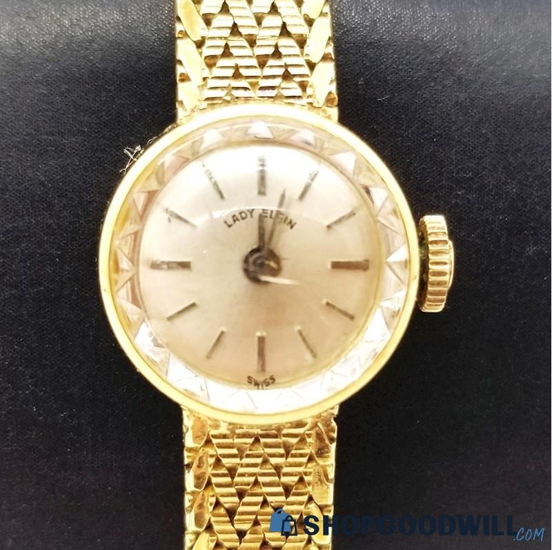 14K Solid Gold LADY ELGIN Swiss Watch 17J #875; 19.34 grams
