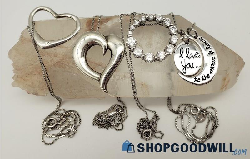 .925 Loving Necklace Collection (4) 24.44 grams