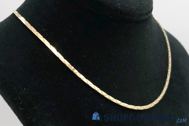 14K Yellow Gold 2.14mm. Wide Cobra Chain Necklace 18 1/4